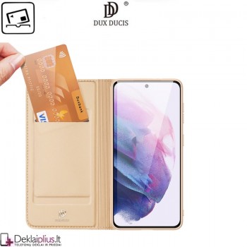 Dux Ducis dirbtinės odos viršelis - auksinės spalvos (telefonui Samsung S22 Plus)